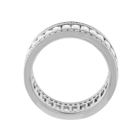 Stunning DIAMONIQUE 5.6 Ct. Baguette & Round Cut Eternity Band Ring Sz 8 - Picture 5 of 6